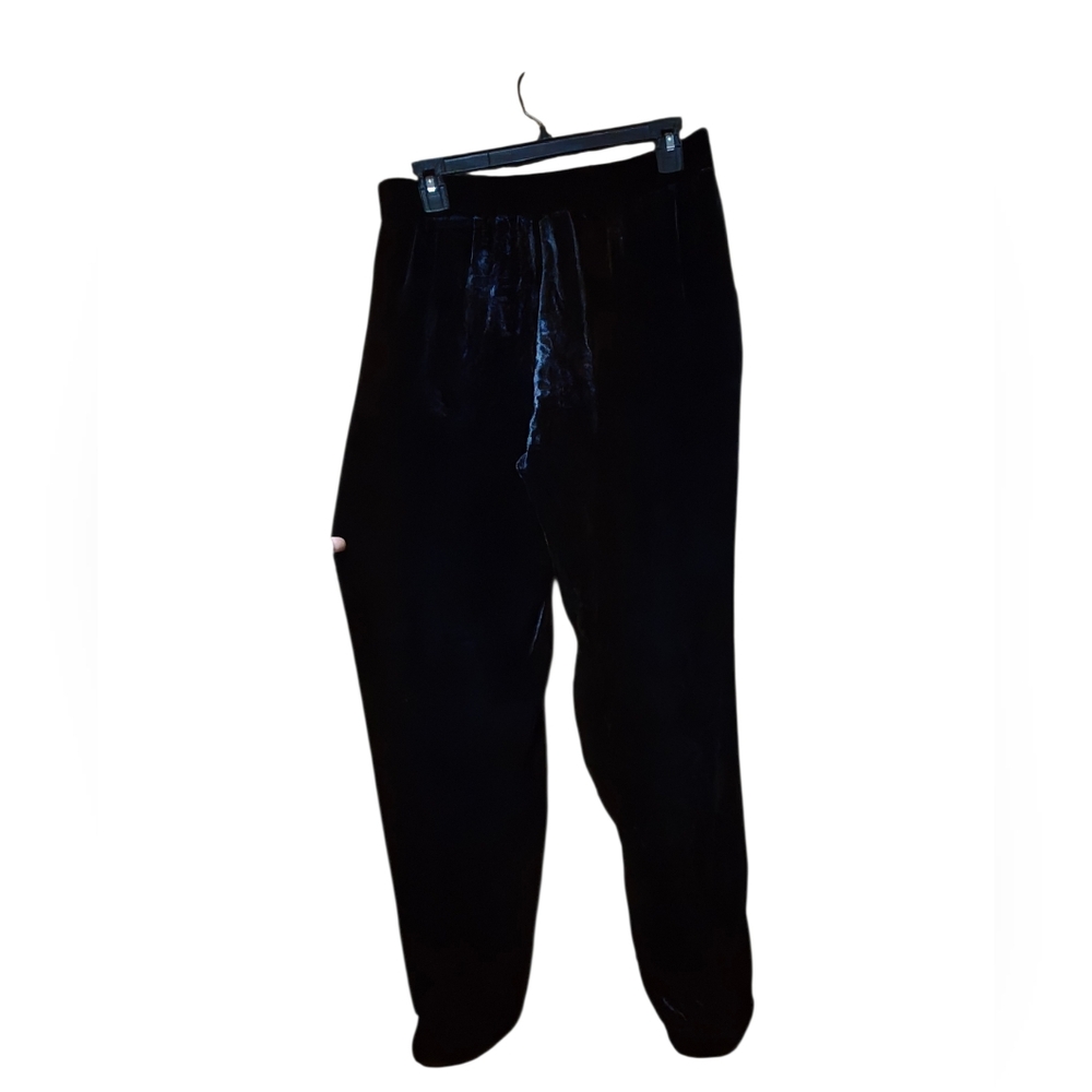 Banana Republic Women's Black Velvet Elastic Bottom Jogger Pants SIZE SMALL